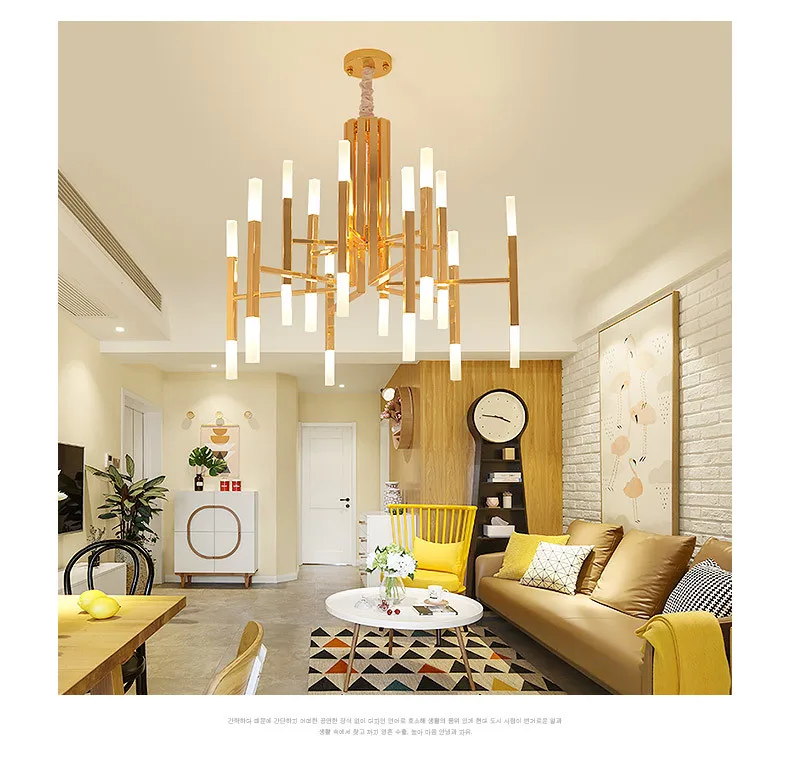 

Postmodern minimalist chandelier chandelier Nordic style creative bedroom chandelier LED engineering lighting fixture