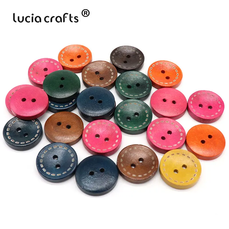 Lucia crafts круглые пуговицы с двумя отверстиями для одежды E0107|20mm wood buttons|wooden buttonssewing