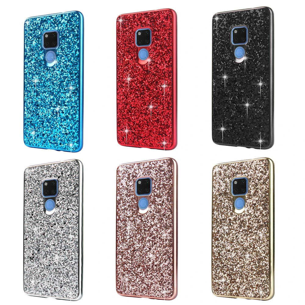 

NTSPACE Glitter Bling TPU Cases for Huawei Mate 20 Pro Powder Sequins Diamond Back Cover for Huawei Mate 20X 20 Lite Hard Cover