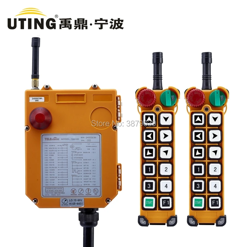 

UTING CE FCC F24-12S (2Transmitter+1Receiver)Industrial Wireless Radio One Speed 12 Buttons Remote Control for Hoist Crane