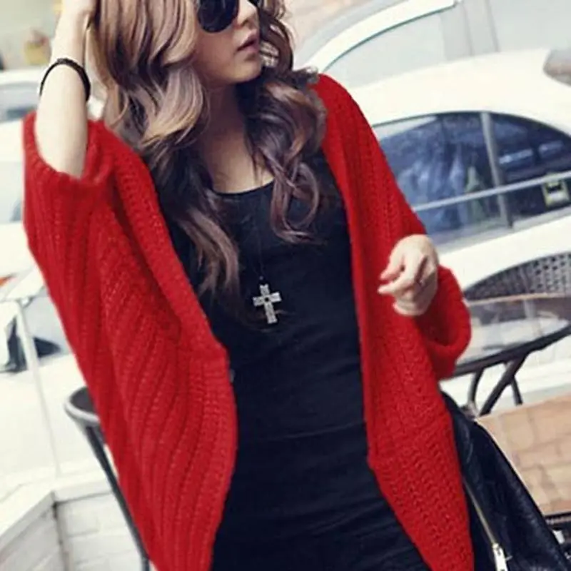 Рукав летучая мышь свитер-Новинка Европа шаль рукав свободные свитера сплошной