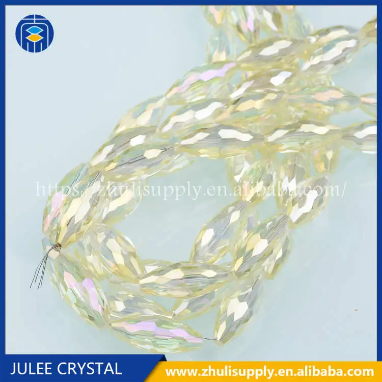 A22-003 JuleeCrystal 6x13 мм длинные бусины овальной формы красочные стеклянные хрустальные бусины для ювелирных изделий ожерелье - Цвет: A22-003