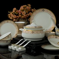 christmas bone china tableware jingdezhen ceramic tableware set 60pieces skull porcelain bowl tray gift box