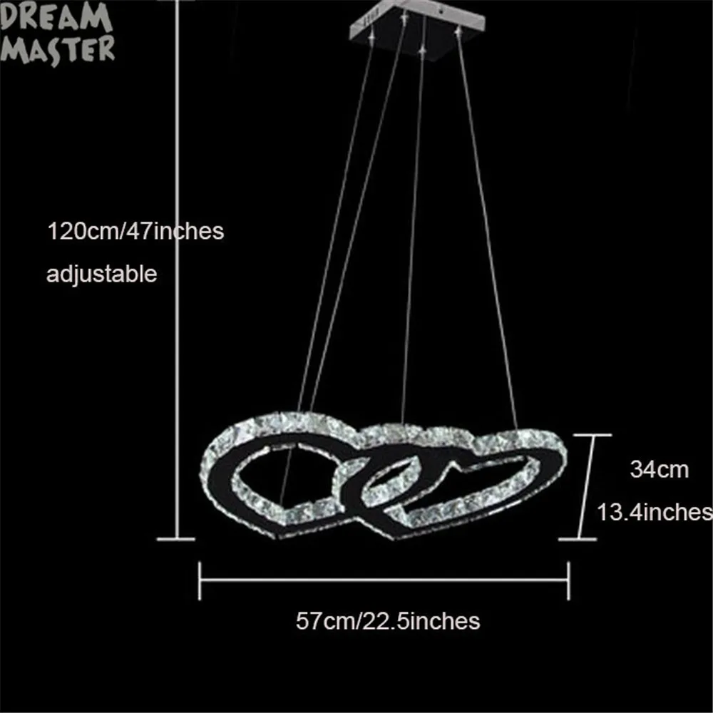 Новый дизайн LED подвесные светильники современный кристалл сердце в подвесной