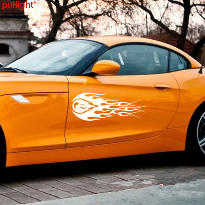1 пара автомобильных наклеек с огненным пламенем для гоночных дверей или