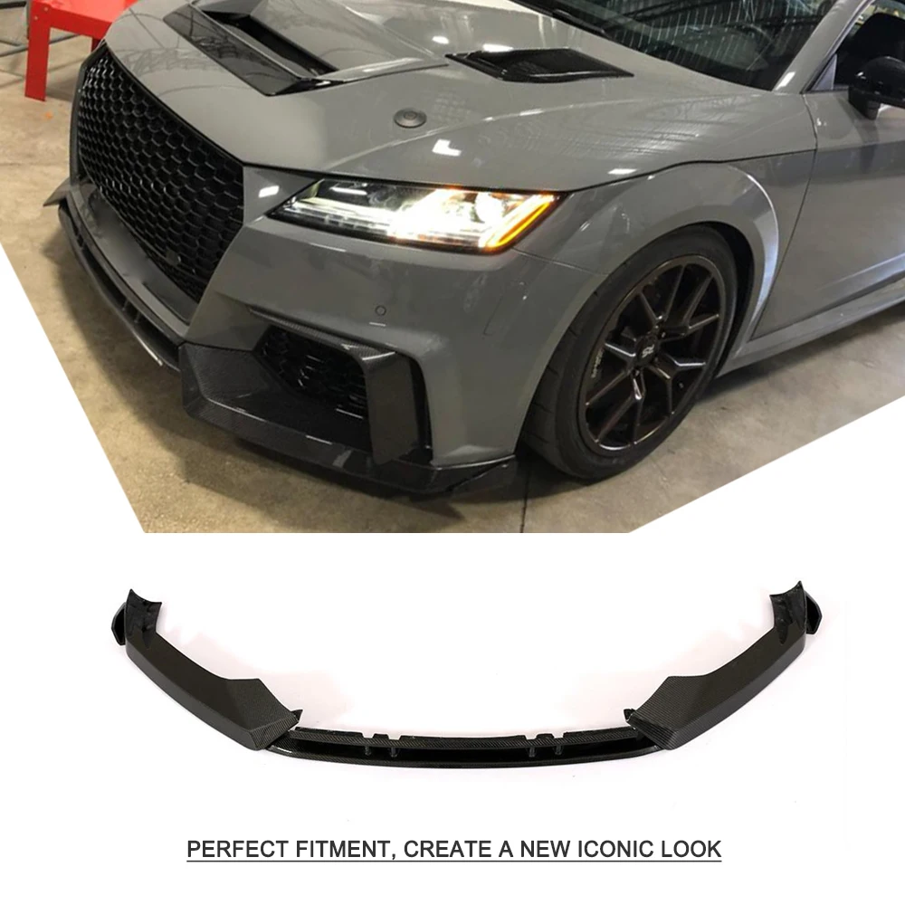 Углеродного волокна передний спойлер для Audi TTRS бампер из углеродного волокна для губ разветвители протектор