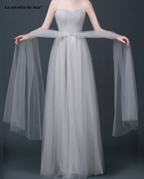 Vestido madrinha2019 Новое Тюлевое платье трапециевидной формы с рукавами-крылышками фиолетового и розового цветов длинное свадебное платье для гостей под$50
