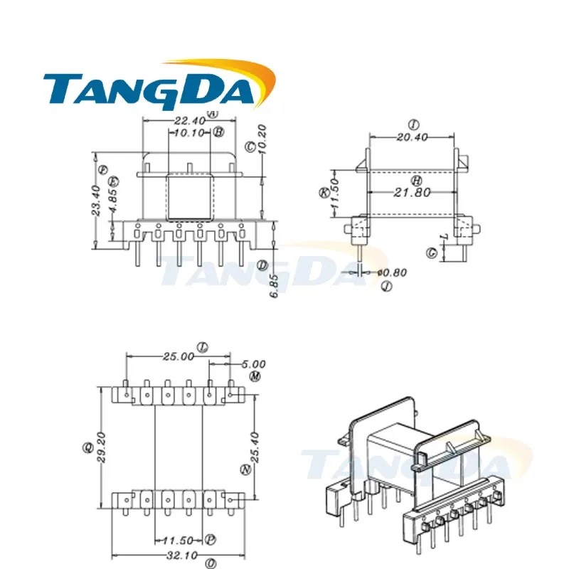 Шпульный сердечник Tangda EF EF32 тип 6 + pin 12P магнитный каркас ферритов корпус