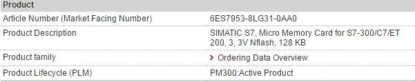 6ES7953-8LG31-0AA0 Simatic S7 6ES7 953-8LG31-0AA0 для S7-300/C7/ET200, 3, Redmi 3 V Nflash, 128 Кб 6ES79538LG310AA0