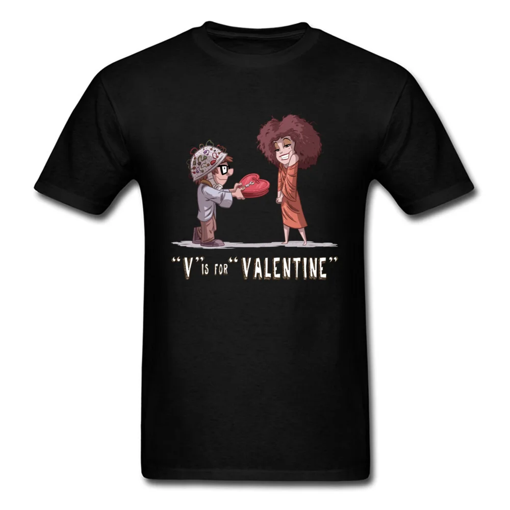 V Is For Valentine Мужская футболка Романтичная комиксы топы для влюбленных одежда