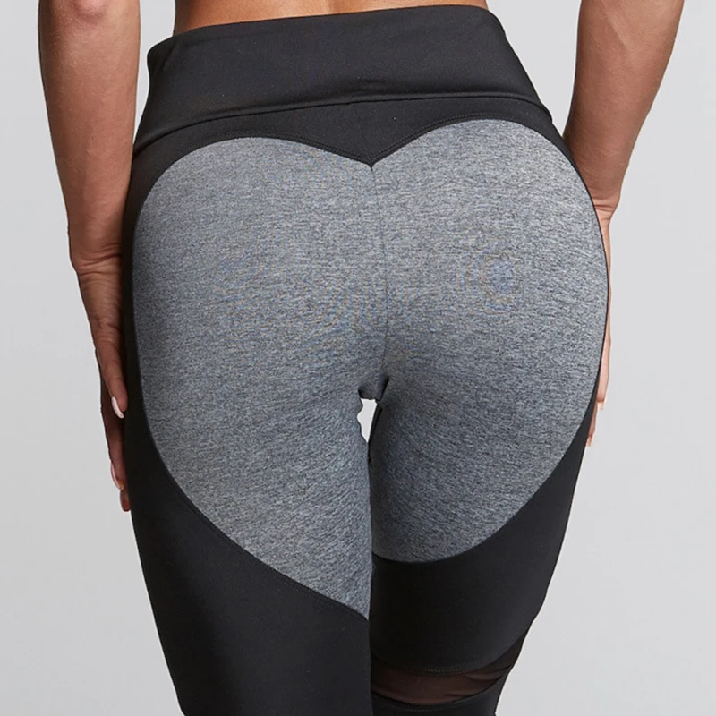 

High Waist Sexy Heart Pattern Mesh Leggings Athleisure Fitness Elastic Jegging Clothing Leggings Women Pants 2018 Autumn Summer