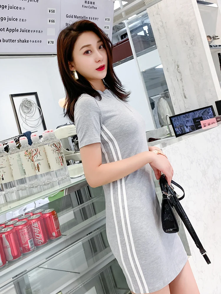 Oukytha 2019 летнее платье Повседневное Bodycon Рубашка с короткими рукавами мини пакет
