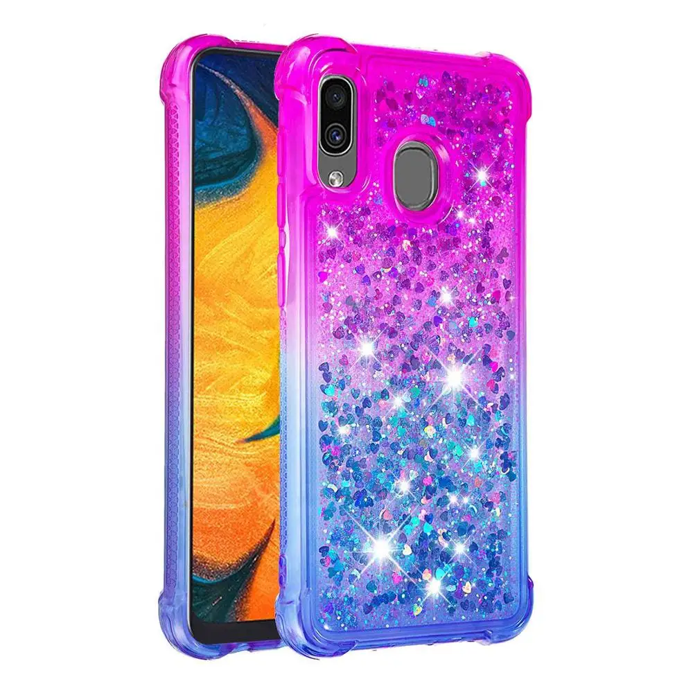 Purple Blue Чехол для samsung Galaxy A70 A50 A40 A30 A20 A10, градиентный Блестящий силиконовый чехол для samsung Galaxy Note 10 Plus - Цвет: Purple Blue