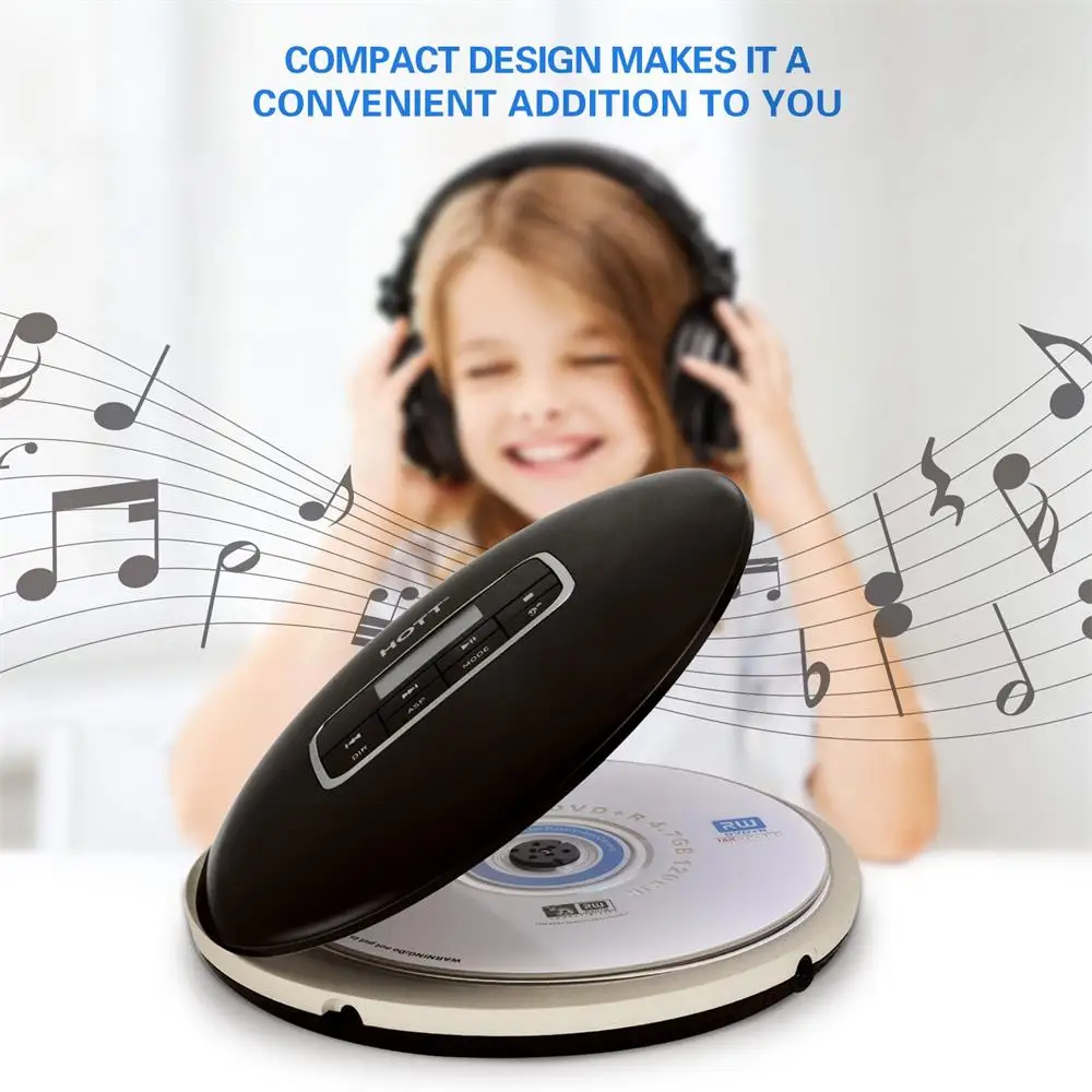 Портативный CD плеер персональный для дома музыкальный с электронной защитой