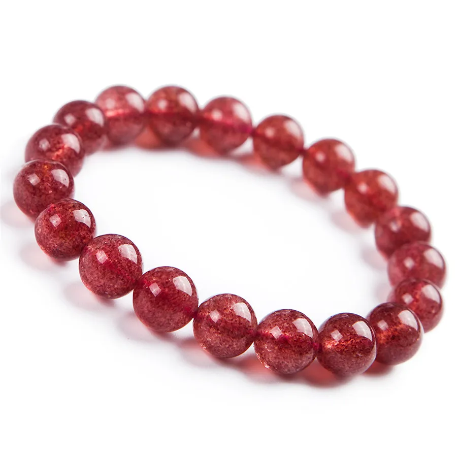 

10mm Natural Red Strawberry Quartz Bracelet For Women Lady Men Luck Gift Crystal Gemstone Round Beads Strands Jewelry AAAAA