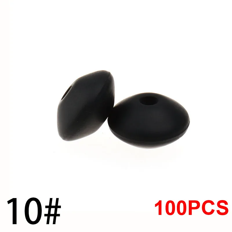 10 Smokey Black QHBC 12*7 мм Прорезыватель для зубов 100 бусины в форме чечевицы силиконовый жемчуг BPA бесплатно детский кусающий Прорезыватель для зубов ожерелье пищевого класса мама игрушки для кормления - Цвет: 10 Smokey Black