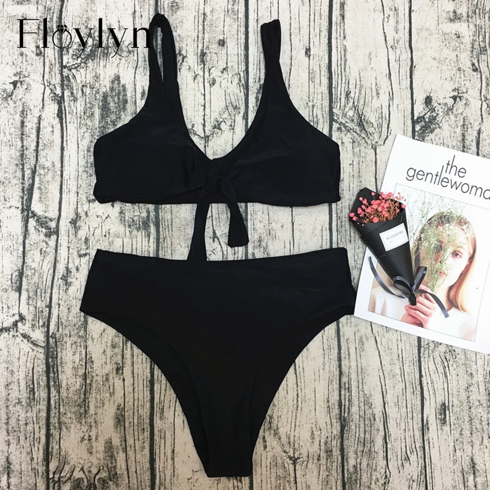 Floylyn бантик бикини пляжная одежда купальный костюм женские купальные