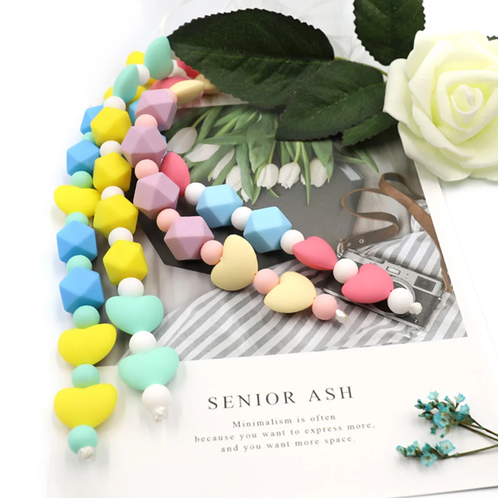 Детский Прорезыватель держатель цепи с зажимом силиконовые бисер ребенок