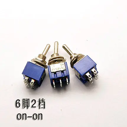 2 шт./лот мини MTS 202 6 Pin ON 6A 125V 3A250VAC тумблеры хорошего качества|toggle switch|toggle switche 6-pinmini