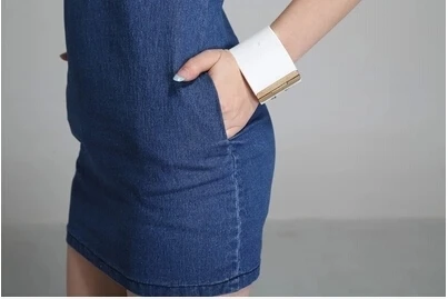 2014 summer high quality handmade beading denim slim women dress|beaded trim for dresses|dress it up beadsdresses japan |