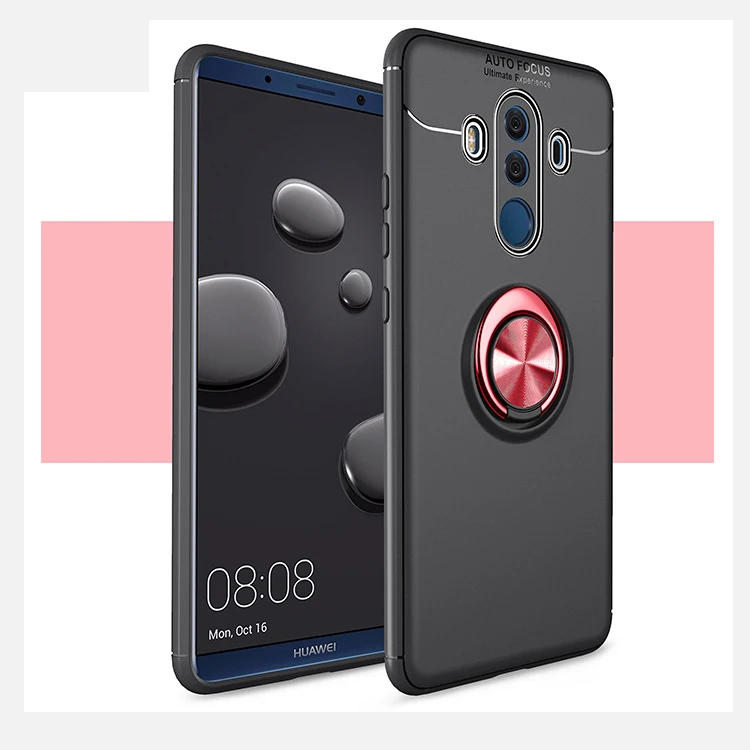 for Huawei Mate 10 P10 Plus Pro Lite Honor 9 Case Car Holder Silicone Phone Cases MT 10PRO Cover Pull Metal Ring |