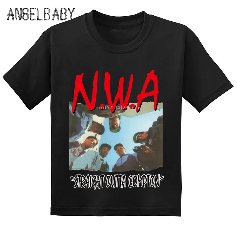 NWA Прямая Детская футболка с принтом Out Compton летняя хлопковая Удобная для