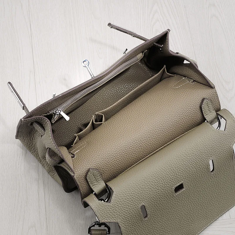 

Luxury Brand Women Bag Designer Lady Shoulder Bag New Fashion Trend Genuine Leather Female Bag Cow Leather Lock Tote