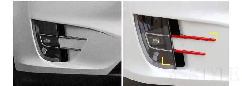 Для TESLA MODELX модель X- 2 шт хром ABS передняя противотуманная фара рамка цветная полоса украшение крышка отделка наружное украшение