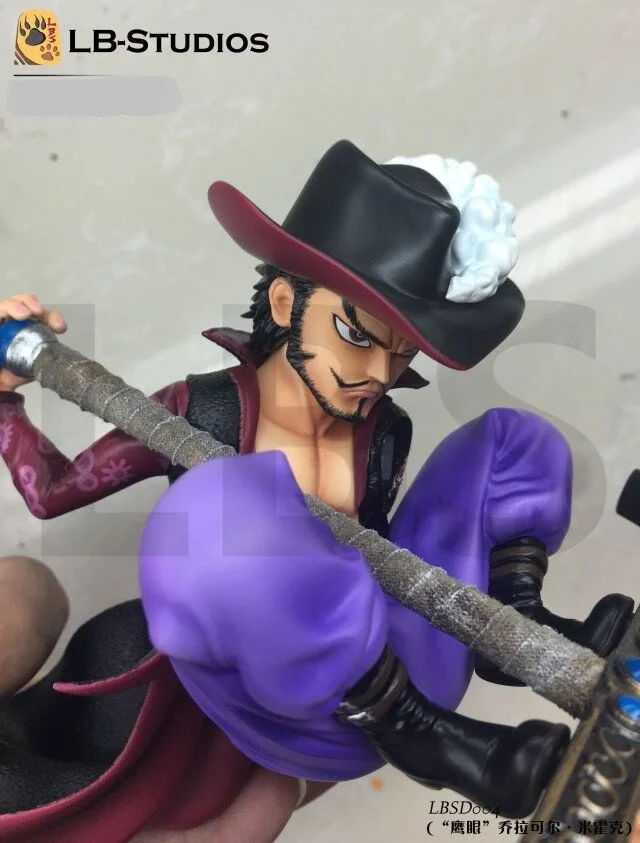 Модель веера в наличии LBS One Piece 38 см SD Dracule Mihawk gk каучуковая игрушечная фигурка для
