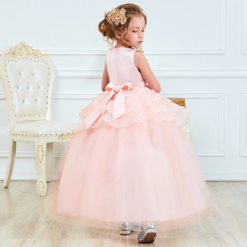 Baby Girl Flower Dress For Girls Formal Wedding Party Dresses Kids Clothes Princess Long Communion Gown Children Clothing | Детская