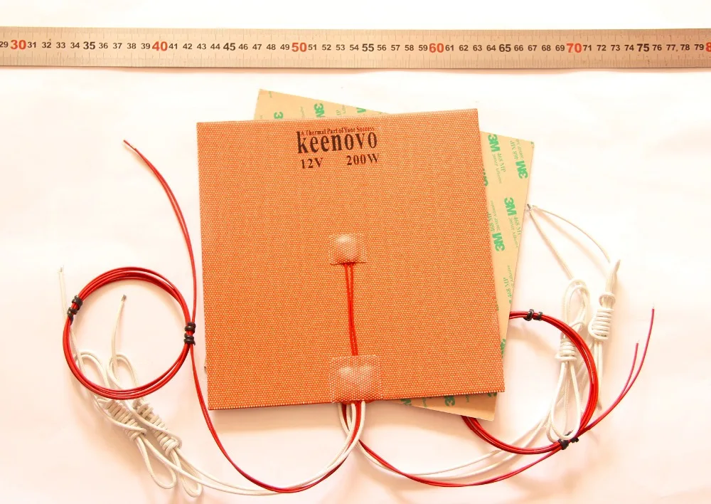 200X200mm 200W @ 12 В w/ NTC 100 к термистор Keenovo силиконовый обогреватель Cube Prusa i3 RepRap 3D