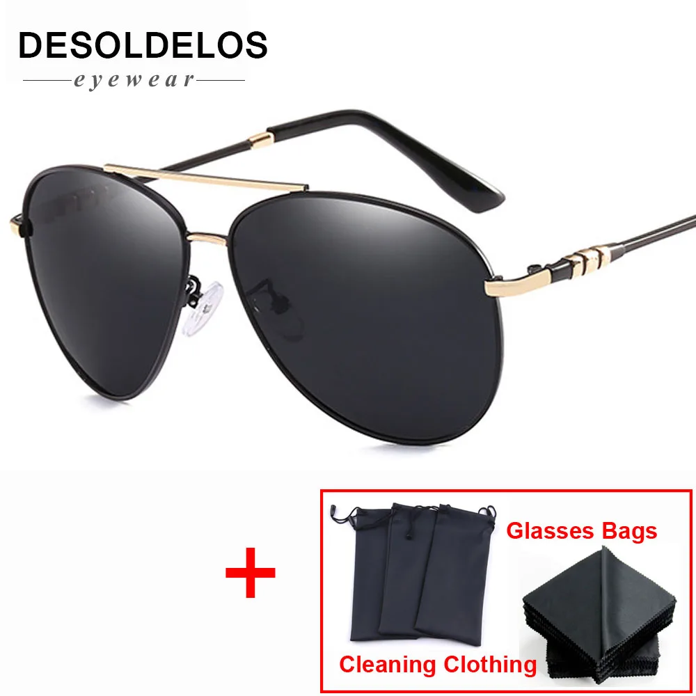 

2019 DesolDelos UV400 Pilot Yurt Sun Glasses Men Polarized Sunglasses Brand Logo Design Driving Glasses Goggles Oculos de sol