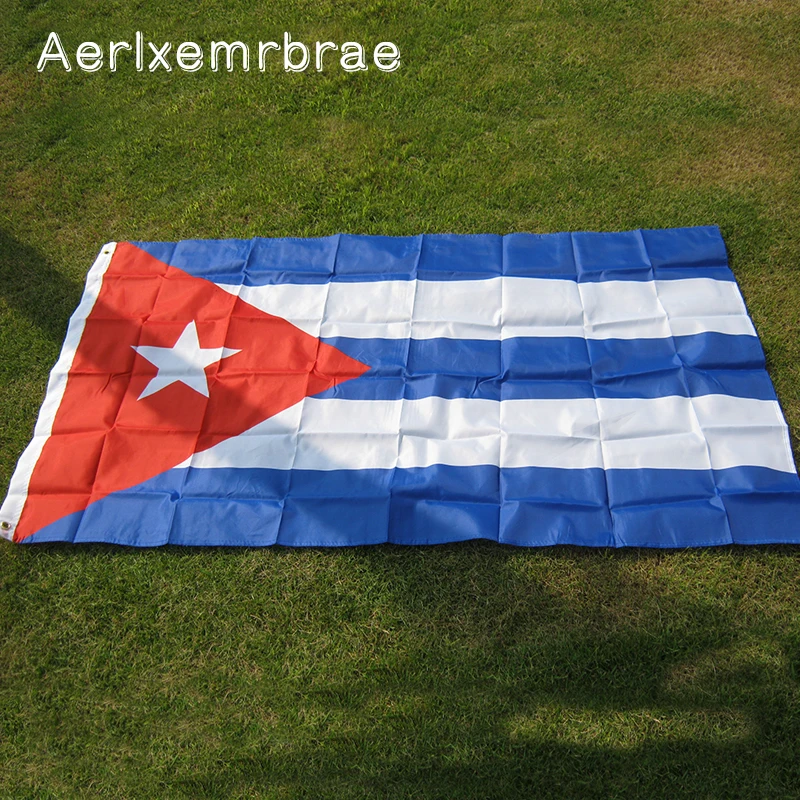 Бесплатная доставка aerlxembrae 3x5ft полиэстер Куба флаг страны баннер для внутренней