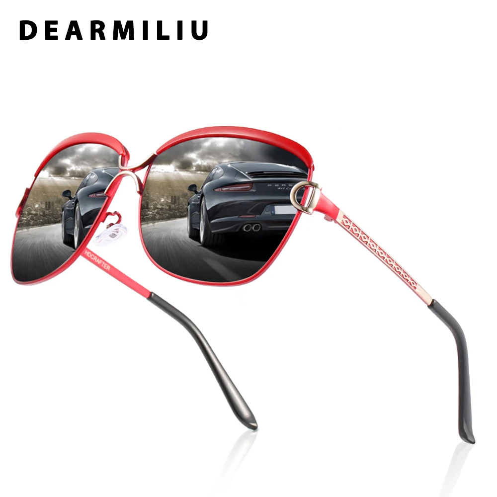 

Солнцезащитные очки женские DEARMILIU, поляризационные, красные, большие, для вождения, UV400, 2019