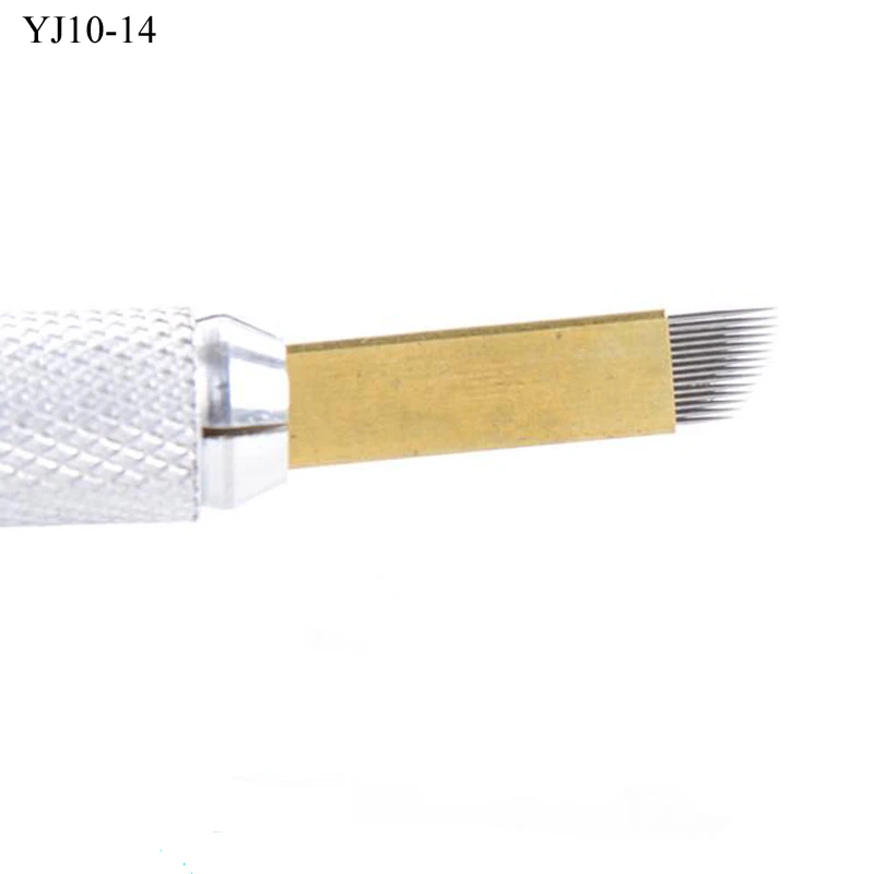 

50pcs PCD 14pin Microblading Needles Professional Permanent Makeup Tattoo Blade 0.25MM Sterilized Needle For 3d Manual Pen