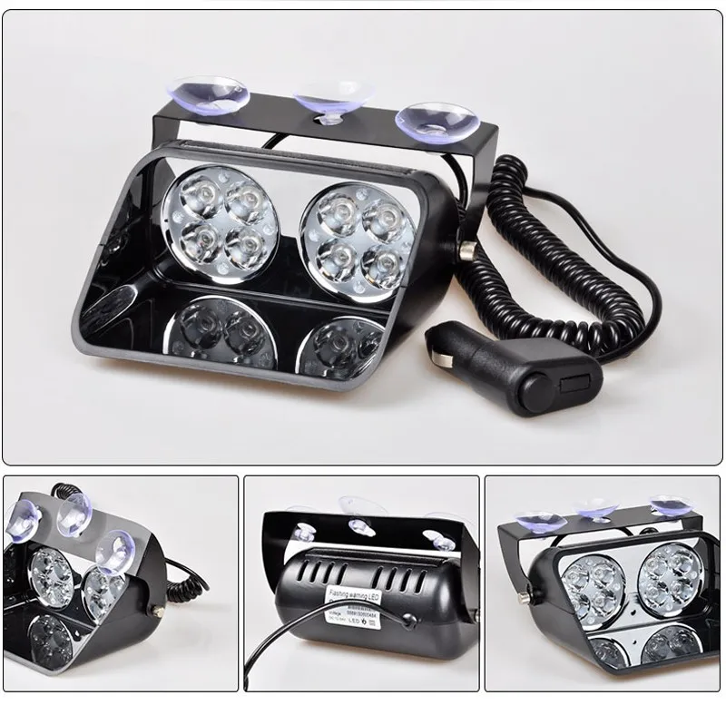 video 02010 cheap wholesale DC 12V News 8LEDS Signal Light Car Truck dash Emergency Strobe warning Flash LED FLASH light | Автомобили и