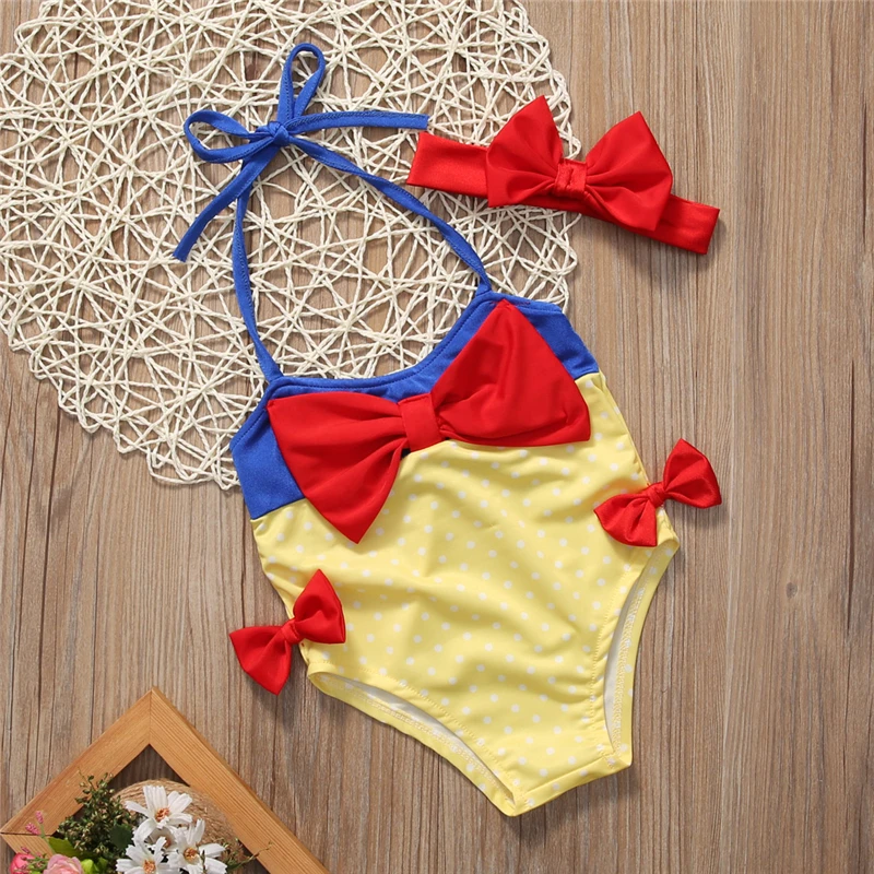 2017 Детский комплект бикини для маленьких девочек купальный костюм с бантом и