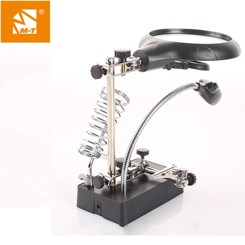 M-Triangle Welding Magnifying Glass with 5 LED Auxiliary Clip Magnifier 3.5X-12X Lens Soldering Repair Tool | Инструменты