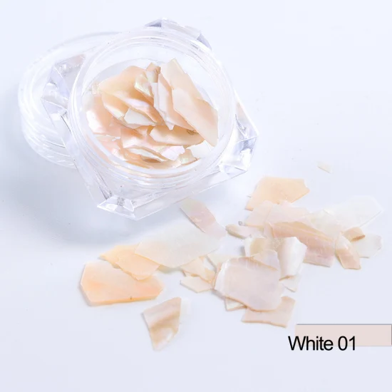 White 01 1 коробка Смешанные 3D неровные Ломтики украшения для ногтей градиентные камни блестки оболочки дизайн блестки стразы маникюр TR733 - Цвет: White 01