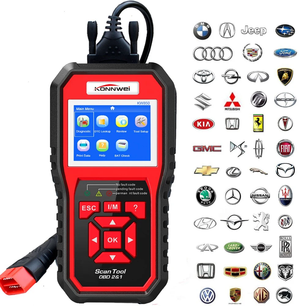OBD OBD2 сканер Профессиональный автомобильный диагностический сканер инструмент KW850 автомобильный дефект OBD2 сканер кода диагностический сканер