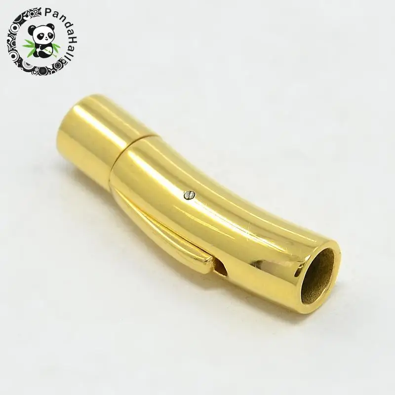 

10Sets Tube 304 Stainless Steel Bayonet Clasps Jewelry Findings for DIY Golden Color Hole: 3mm 4mm 5mm 6mm