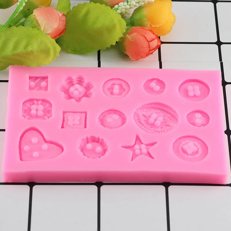 Кнопка в форме 3D силиконовая форма DIY помадка для украшения торта Шоколадное Печенье Кондитерские конфеты желе кухонные инструменты для выпечки
