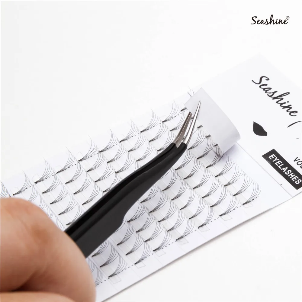 Seashine Private Label Premade Fans Volume Lash Extension Short Stem Heat Bonded 3D-6D Faux MinK Eyelash | Красота и здоровье