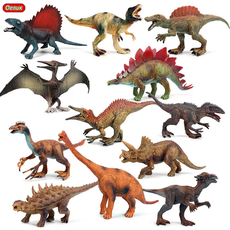 Oenux Prehistoric Jurassic Dinosaur Saichania Pterosaur Model Action Figures Dinosaurs World Park PVC Spinosaurus Figurines Toys