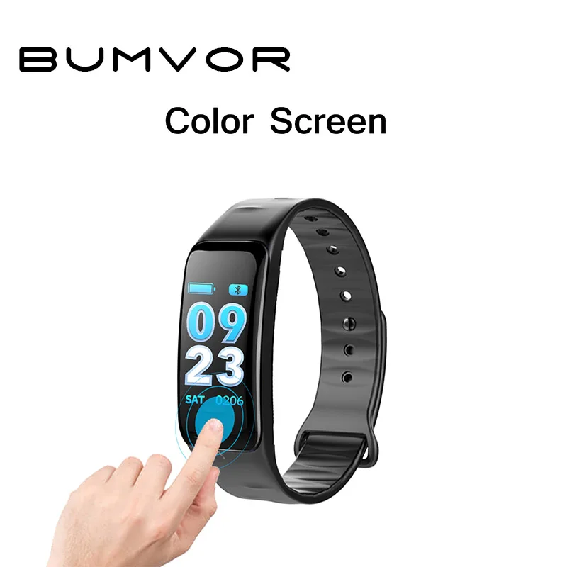 BUMVOR Bluetooth Smart Браслет Цвет Экран C1S браслет монитор сердечного ритма крови