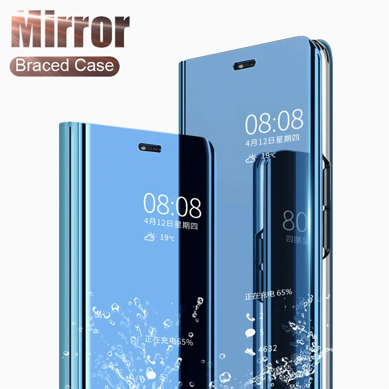 Для Huawei P Samrt Plus Smart Clear View Mirror флип прочный Чехол-подставка для Nova 3 3i 3E 2i Роскошный