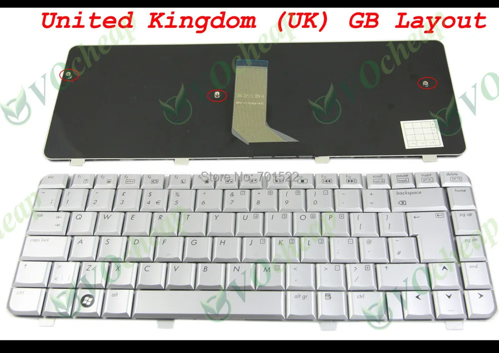 Новая клавиатура для ноутбука HP Pavilion dv4 1000 1500 1600 DV4 1413TX DV4t 2000 Серебряная версия