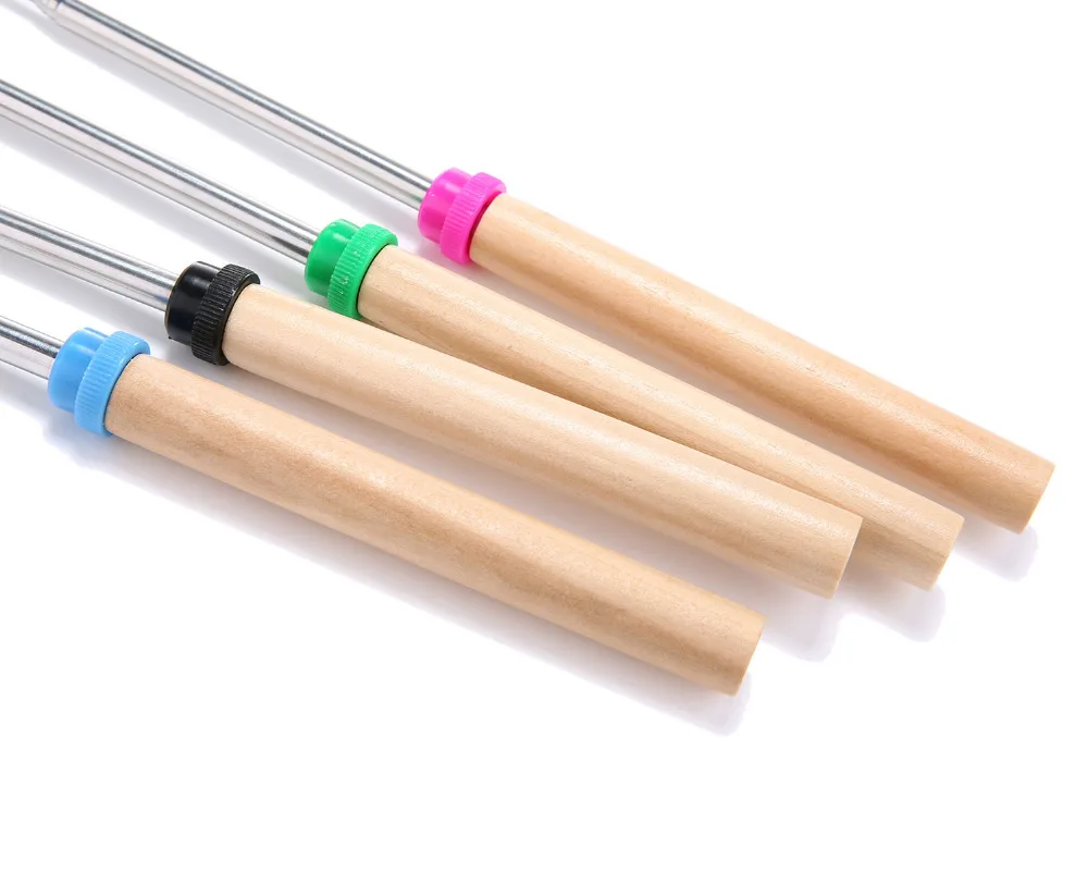 10 шт./компл. барбекю вилки кемпинга костра из нержавеющей стали с деревянной