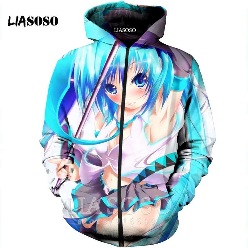 6 Забавные 3D принт унисекс аниме VOCALOID Hatsune Толстовка Miku мяч homme Толстовка Топ Harajuku рубашка на молнии толстовки рок hoodieE594 - Цвет: 6