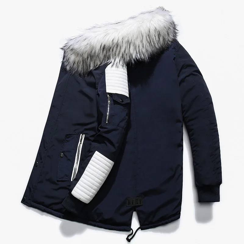 Мужские зимние куртки dimsi толстые теплые с меховым воротником хлопковая длинная